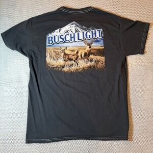 Busch Light Brew City Mens Deer Mountain Graphic T-Shirt Black Medium RN104126